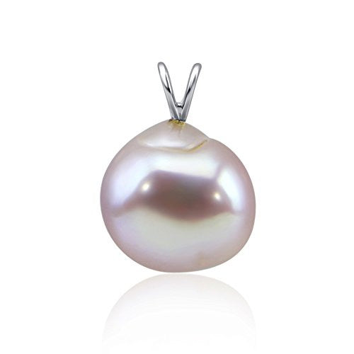 14K White Gold 16β17mm Lavender Freshwater Cultured Pearl Pendant