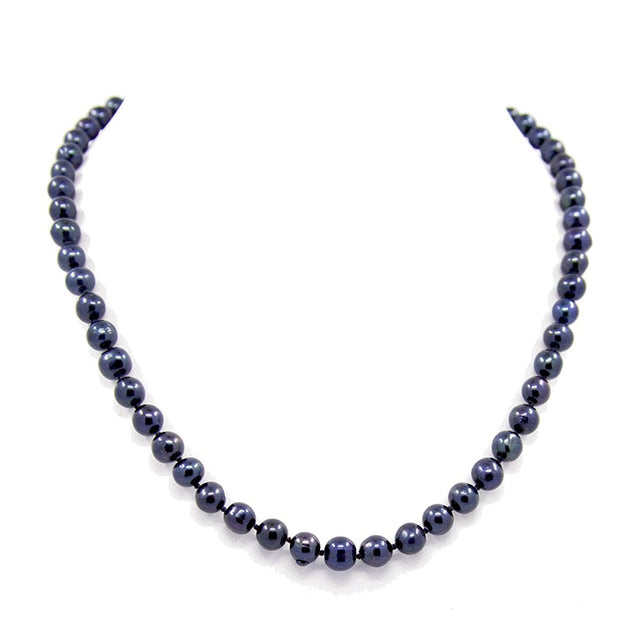 6.5β7.5mm Black Freshwater Cultured Pearl Necklace, 19"