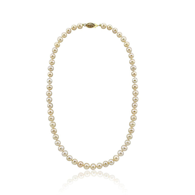 6.5β7mm Pink Freshwater Cultured Pearl Necklace, 18"
