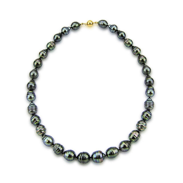 14K Yellow Gold Clasp 10β13mm Baroque Tahitian Cultured Pearl Necklace, 20"