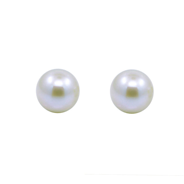14K Yellow Gold 12β13mm White Round South Sea Cultured Pearl Stud Earrings
