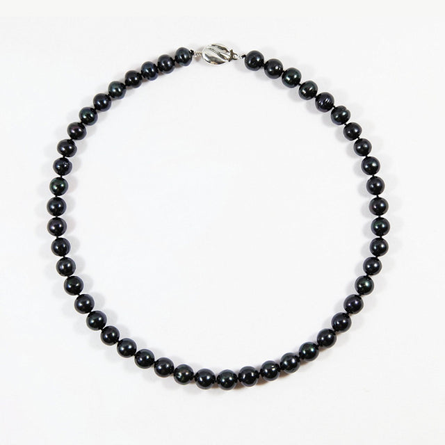 9β10mm Black Freshwater Pearl Necklace, 18"