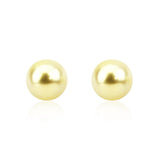 14K White Gold 9–10mm Light Golden South Sea Cultured Pearl Stud Earrings