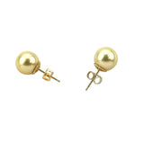 14K Yellow Gold 9–10mm Golden South Sea Cultured Pearl Stud Earrings