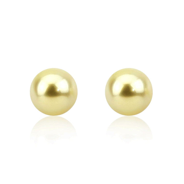 14K Yellow Gold 9–10mm Golden South Sea Cultured Pearl Stud Earrings