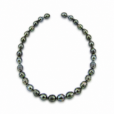 Dark Tahitian circle baroque pearl necklace with open ends and no clasp