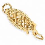 Yellow gold filigree fishhook clasp for the Tahitian pearl necklace