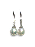 White Edison Pearl Teardrop Earrings, 18K Gold-Plated Silver