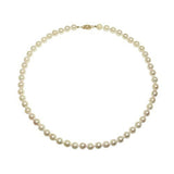 14K Yellow Gold 7–7.5mm White Akoya Cultured Pearl Necklace, 18"