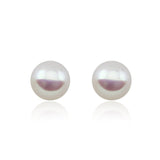 14K Yellow Gold 6–6.5mm White Saltwater Akoya Cultured Pearl Earrings