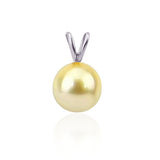 14K White Gold 9–10mm Light Golden South Sea Cultured Pearl Pendant