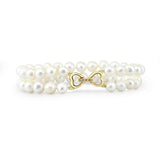 2-Row 6–7mm White Freshwater Cultured Pearl Bracelet, 7.5"