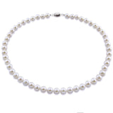 Sterling Silver 8–9mm White Freshwater Cultured Pearl Necklace, 18"