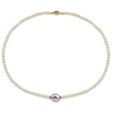 12–13mm Lavender and 4–5mm White Baroque Freshwater Pearl Necklace and Earrings Set