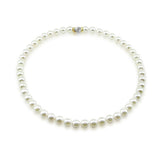 14K White Gold 8.5–9mm White Akoya Cultured Pearl Necklace, 18"