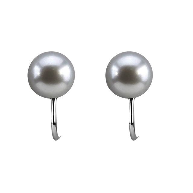 8–9mm Grey Freshwater Pearl Clip-On Earrings