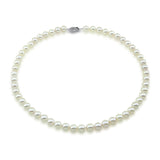 14K White Gold 7–7.5mm White Akoya Cultured Pearl Necklace, 18"