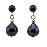 5–10mm Black Freshwater Cultured Pearl Clip-On Earrings