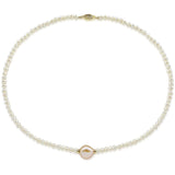 14K Yellow Gold 4–5mm and 12–13mm Pink and White Baroque Freshwater Cultured Pearl Necklace, 16"
