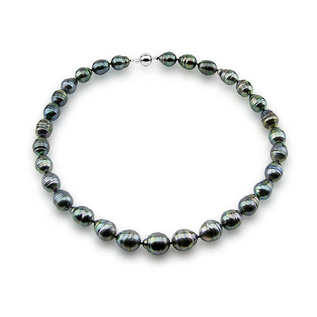 14K White Gold 10–13mm Baroque Tahitian Pearl Necklace, 18"