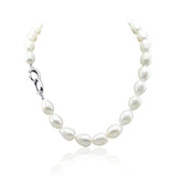 11–13mm White Rice Freshwater Cultured Pearl Necklace, 18"