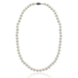 7.5–8mm White Freshwater Cultured Pearl Necklace, 18", with Base-Metal Clasp