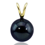 14K Yellow Gold 6.5–7mm Dyed Black Akoya Cultured Pearl Pendant