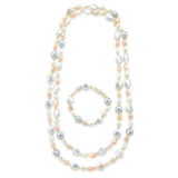 6–13mm Multicolor Baroque Freshwater Cultured Pearl Endless Necklace, 50", and Bracelet, 7.5", Set