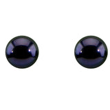9–10mm Black Freshwater Pearl Stud Earrings, Sterling Silver