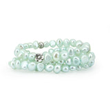 7–8mm Light Blue Freshwater Pearl Stretch Bracelets, Set of 3