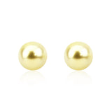 14K White Gold 9–10mm Light Golden South Sea Cultured Pearl Stud Earrings