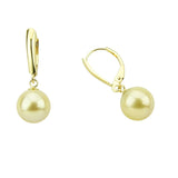 14K Yellow Gold 9–10mm Light Golden South Sea Cultured Pearl Lever-Back Earrings