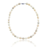 14K White Gold 8–9mm White Oval Freshwater Cultured Pearl Necklace, 20"