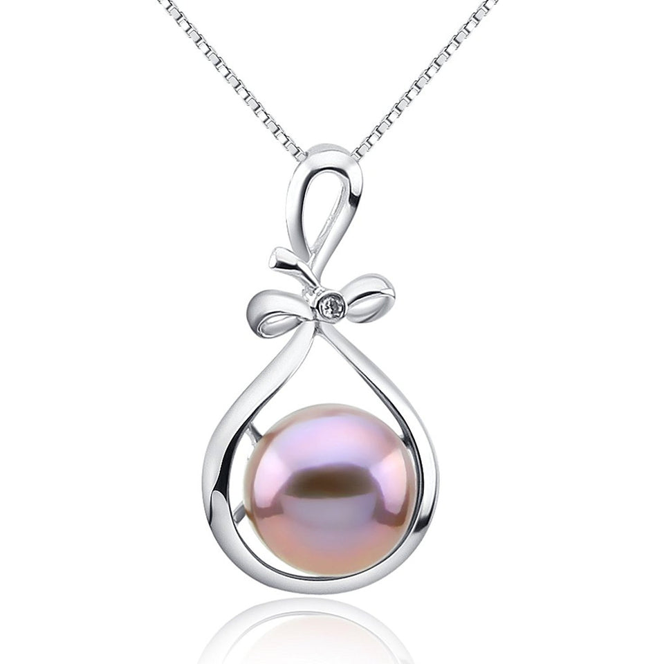 12–13mm Dark Purple Freshwater Pearl Sterling Silver Pendant