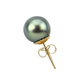 14K Yellow Gold 8–9mm Tahitian Cultured Pearl Single Stud Earring