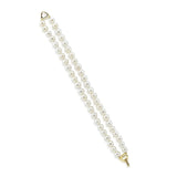 2-Row 6–7mm White Freshwater Cultured Pearl Bracelet, 7.5"