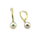 14K Gold 8.5–9mm Akoya Pearl Lever-Back Earrings