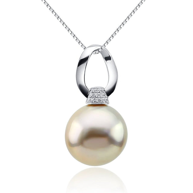 Sterling Silver 12–13mm Peach Freshwater Cultured Pearl Pendant