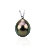 14K White Gold 8–9mm Black Tahitian Cultured Pearl Pendant