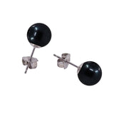 14K White Gold 7–7.5mm Black Akoya Cultured Pearl Necklace, 18", and Earring Set