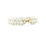2-Row 6–7mm White Freshwater Cultured Pearl Bracelet, 7.5"