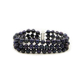3-Row 6.5–7mm Black Freshwater Cultured Pearl Bracelet, 7.5"