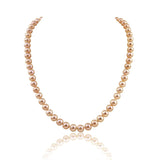 14K Yellow Gold 7–8mm Metallic Pink Freshwater Cultured Pearl Necklace, 18"