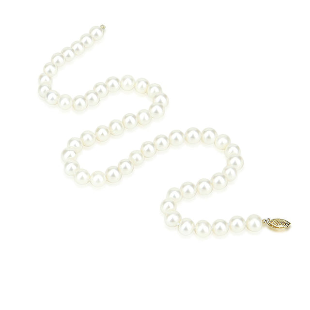 14K Gold 8–9mm White Freshwater Pearl Necklace, 18"