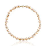 14K Yellow Gold 11–13mm Pink Baroque Freshwater Cultured Pearl Necklace, 18"