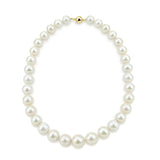 14K Yellow Gold 11–14mm White Freshwater Cultured Pearl Necklace, 20"
