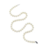 14K White Gold 7–7.5mm White Akoya Cultured Pearl Necklace, 18"
