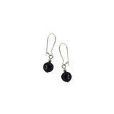 7–7.5mm Dyed Black Akoya Cultured Pearl Dangle Earrings