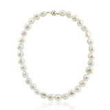 14K Yellow Gold 11–13mm White Baroque Freshwater Cultured Pearl Necklace, 18"