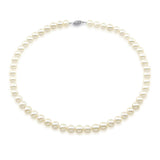14K White Gold 7.5–8mm White Freshwater Cultured Pearl Necklace, 18"